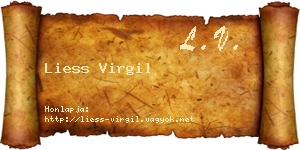 Liess Virgil névjegykártya